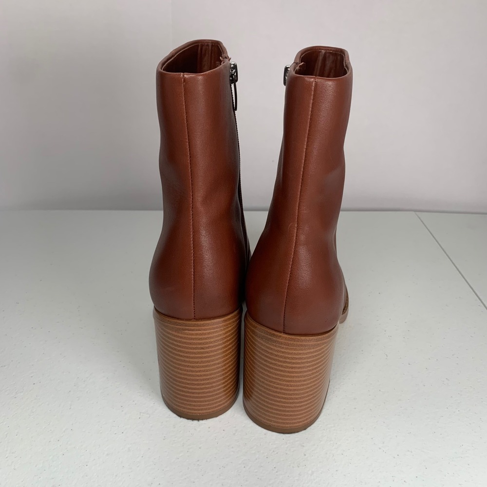 Marc Fisher Lysia Brown Leather Ankle Boots Size 11 - Picture 10 of 10